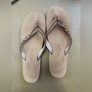 Rainbow braid sandals